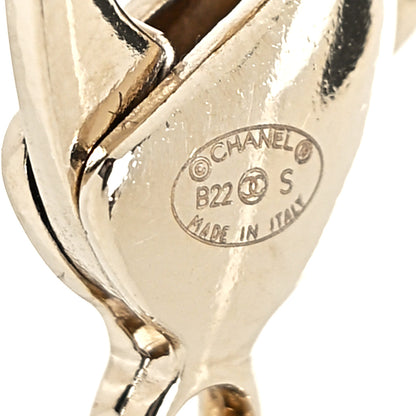 Chanel Metal Enamel Chain CC Choker Gold White 5 of 6