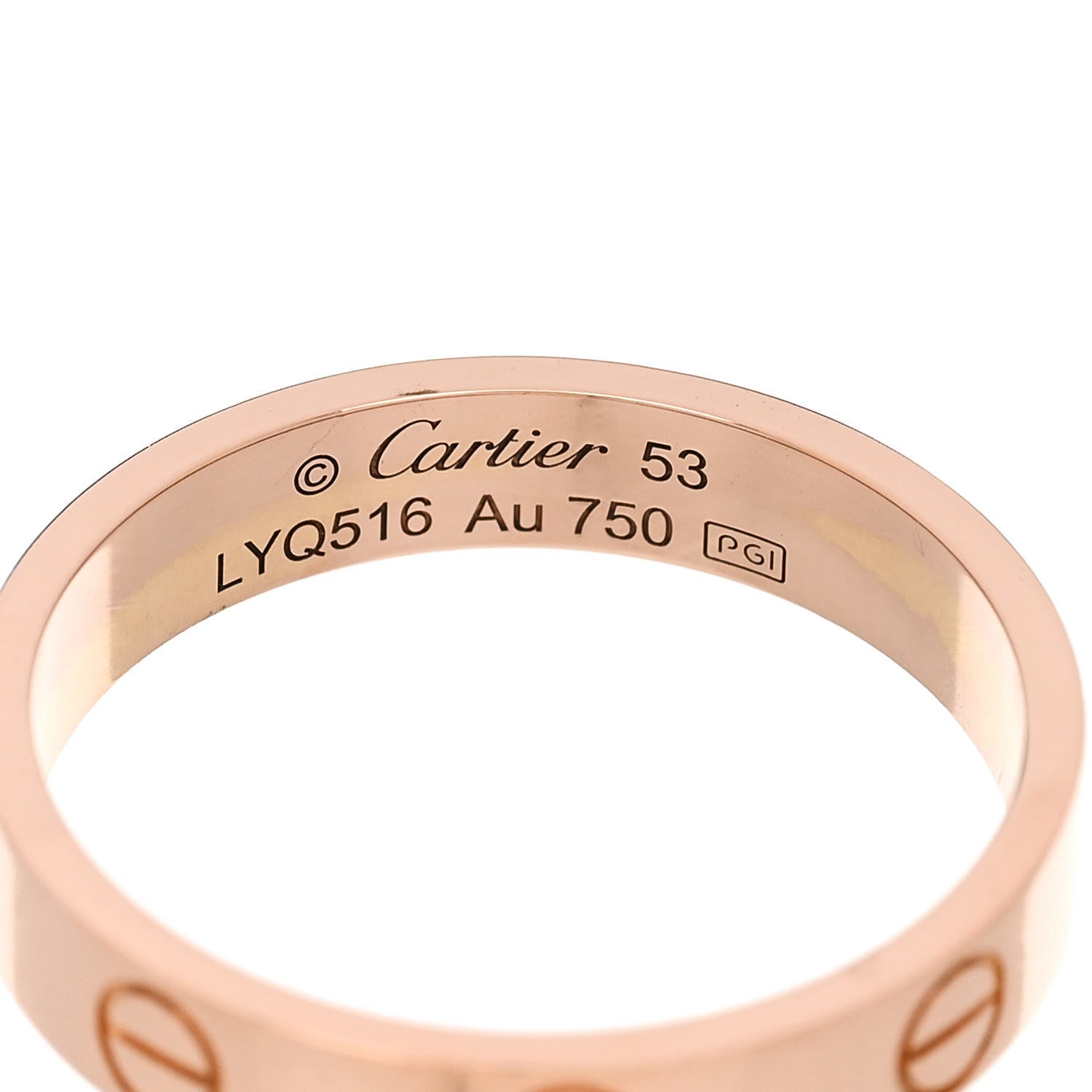 Cartier 18K Pink Gold 3.5mm LOVE Wedding Band Ring 53 6.5 4 of 5
