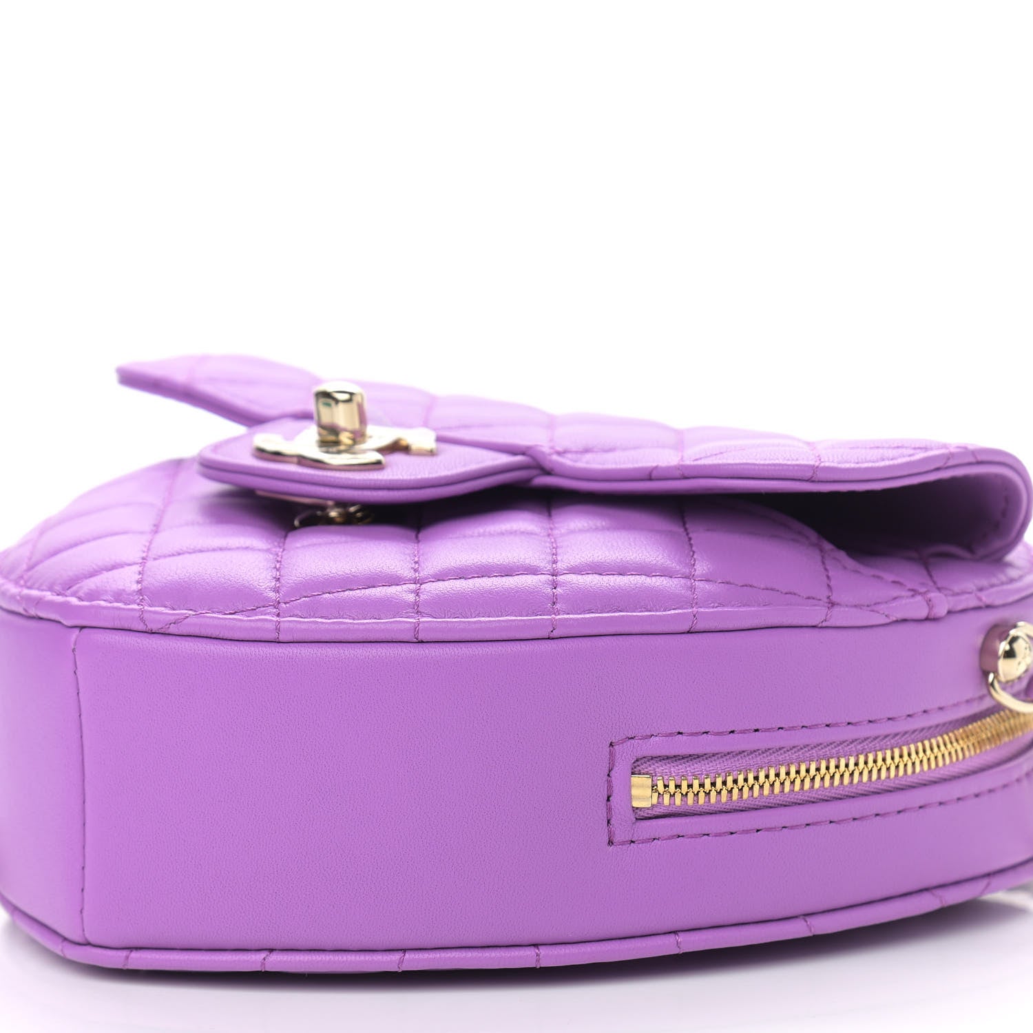 Chanel Lambskin Quilted CC In Love Heart Bag Purple 10 of 11