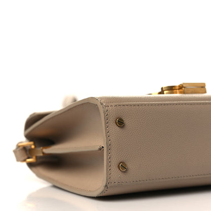 Saint Laurent Grain de Poudre Mini Classic Monogram Cassandra Top Handle Beige 8 of 9