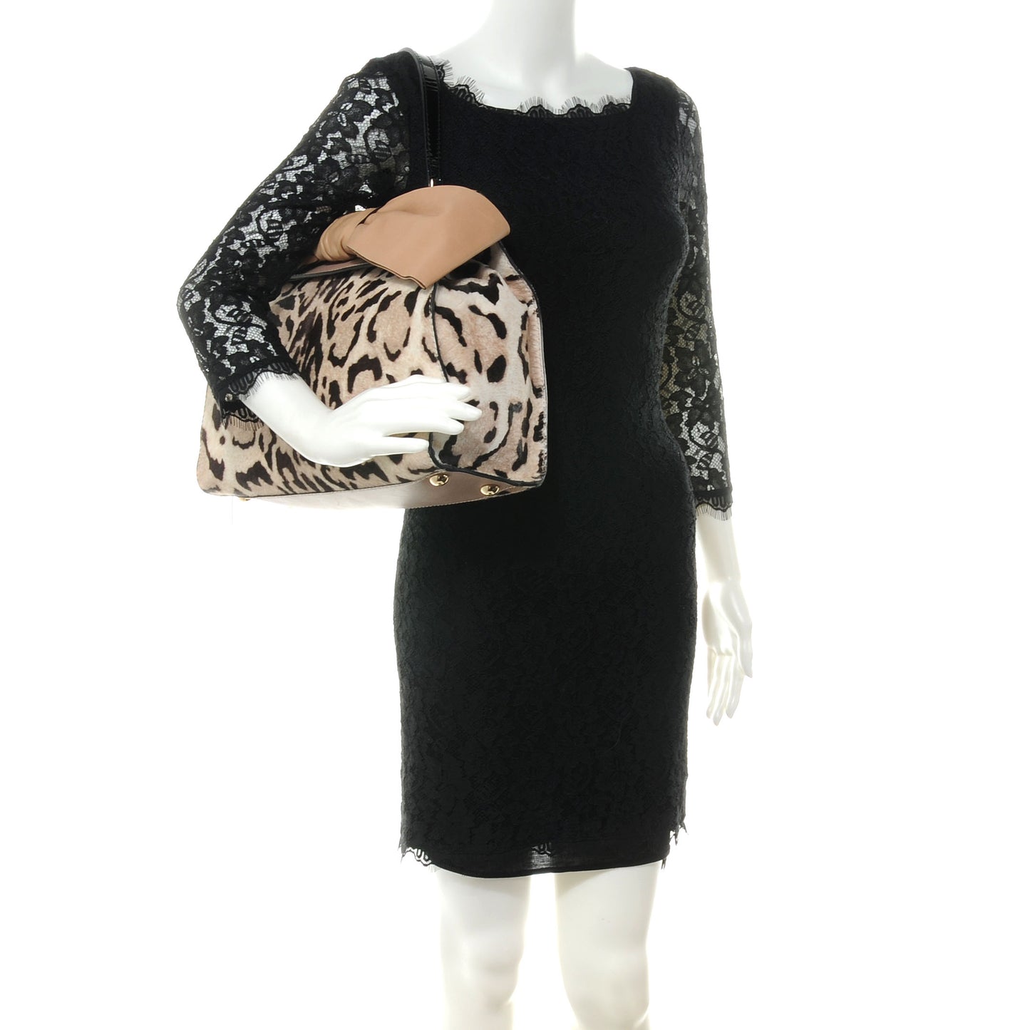 Calf Hair Leopard Print Aphrodite Bow Satchel