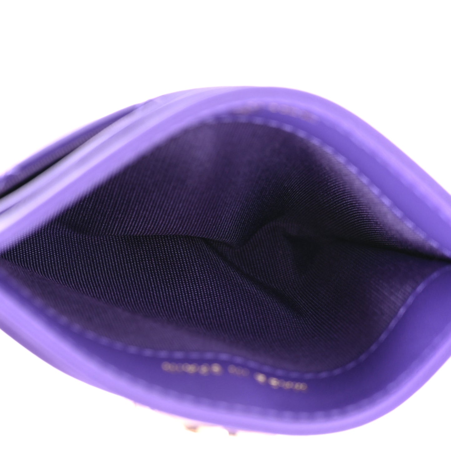 Lambskin Quilted Boy Card Holder Purple