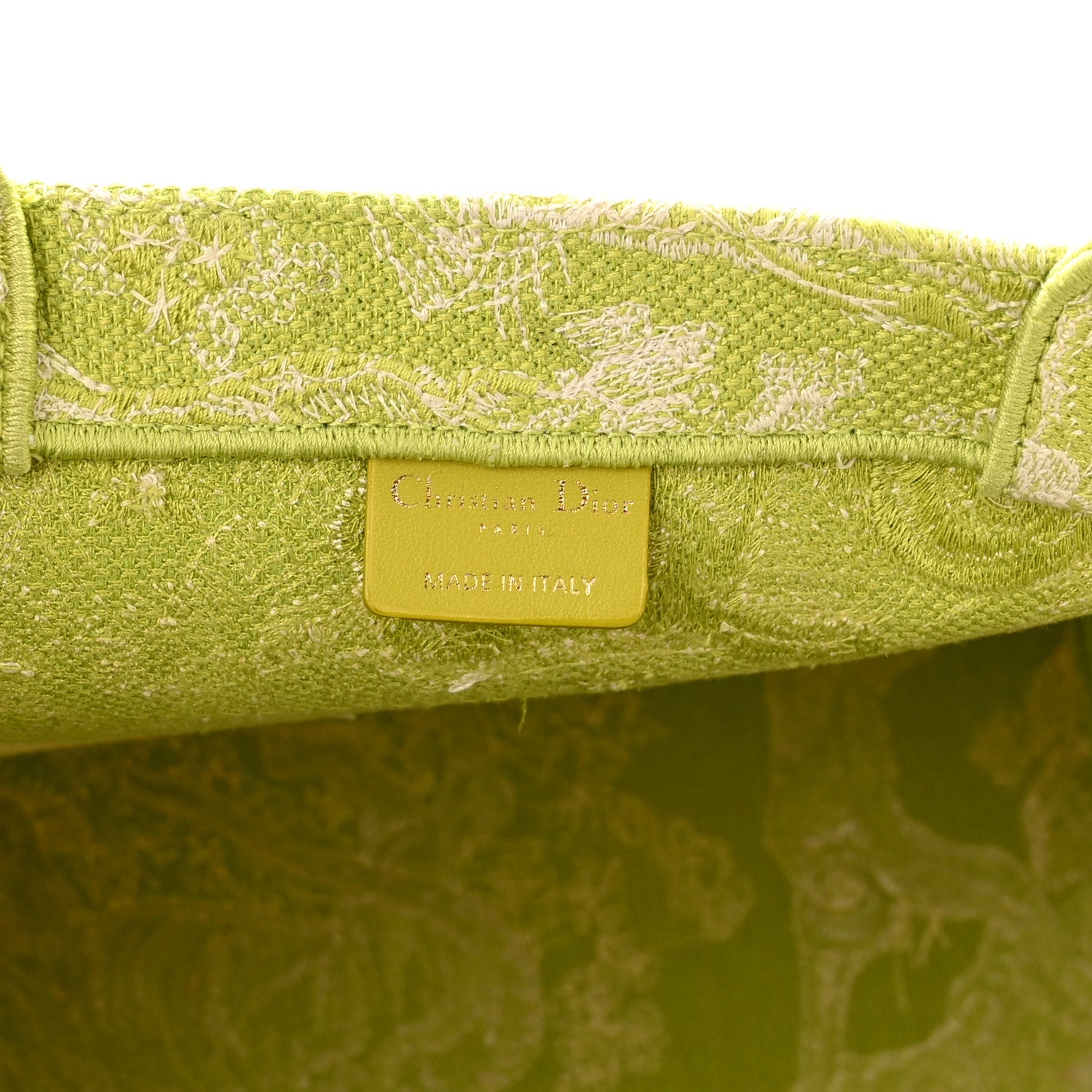 Christian Dior Canvas Embroidered Medium Dioriviera Toile De Jouy Book Tote D-Lite Green 6 of 10