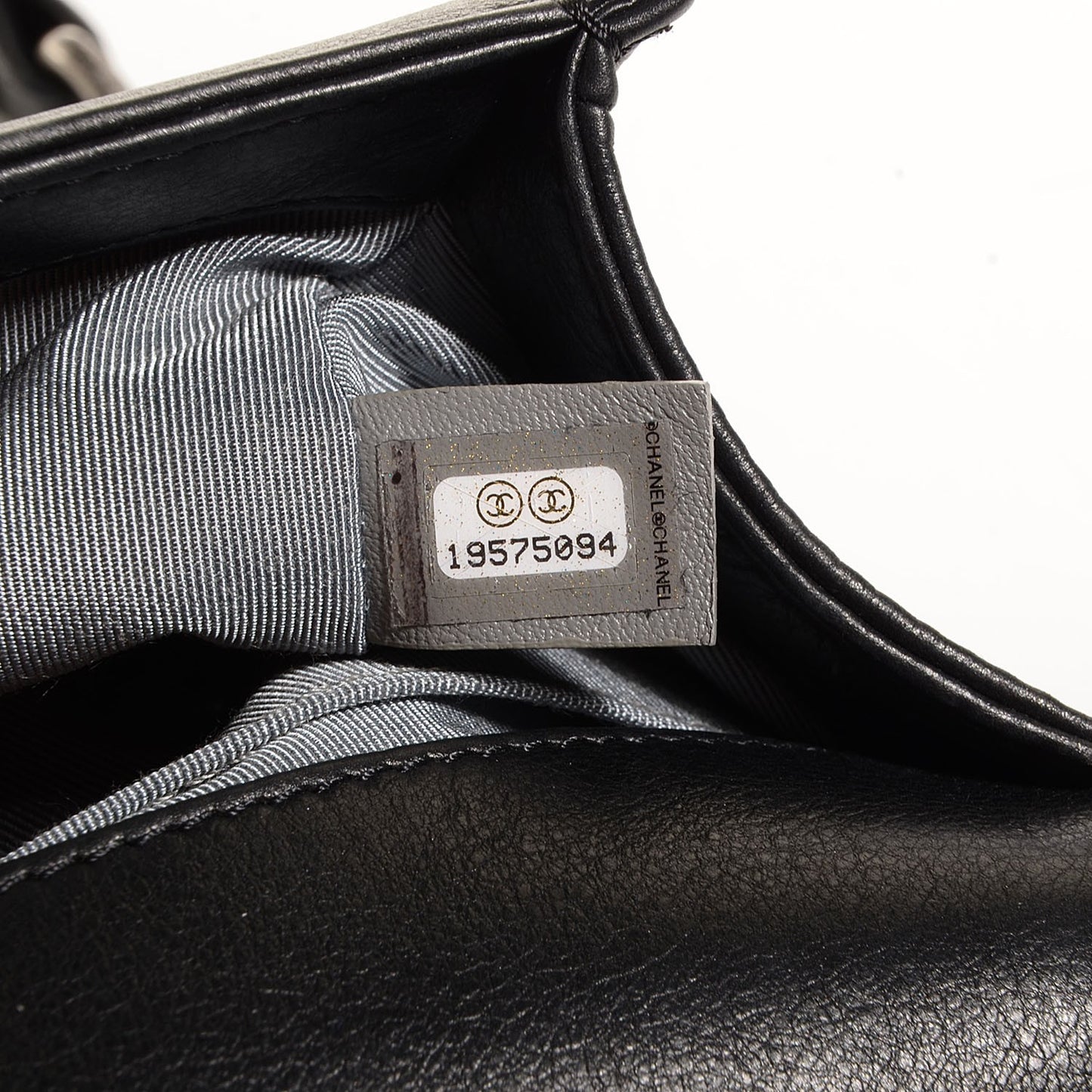 Calfskin Quilted Small Boy Flap Black