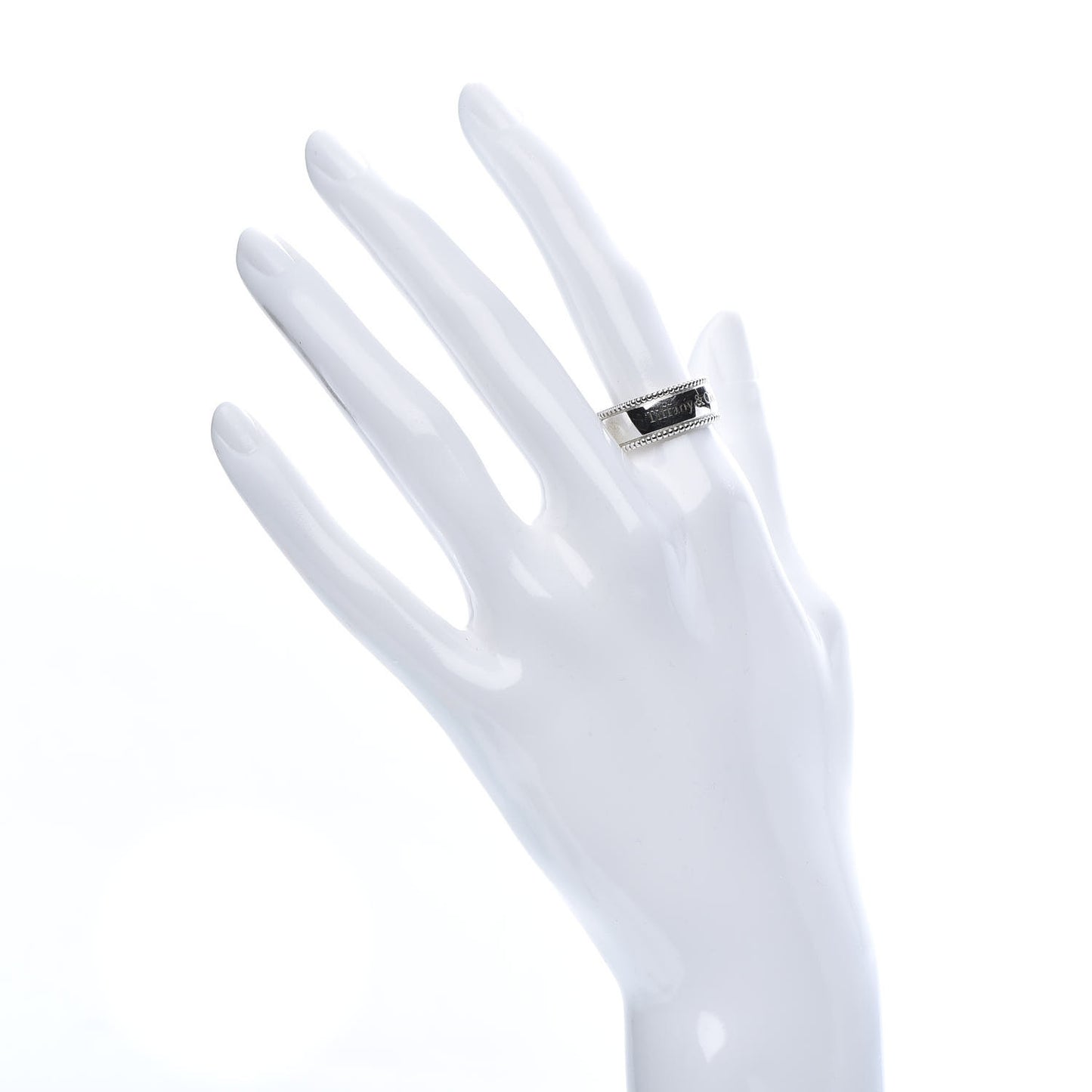 Sterling Silver Milgrain Logo Band Ring 54 7