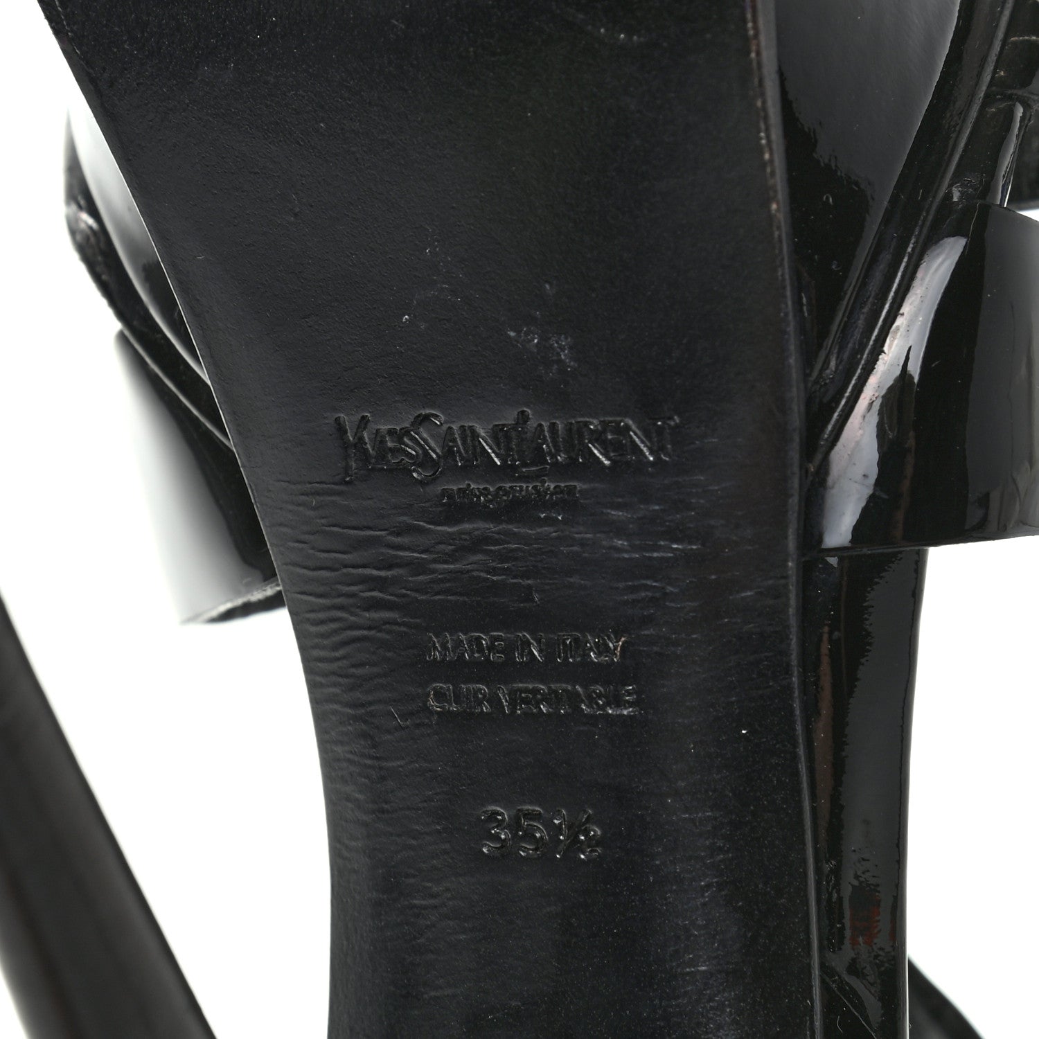 Saint Laurent Patent Tribute 105 Platform Sandals 35.5 Black 6 of 9