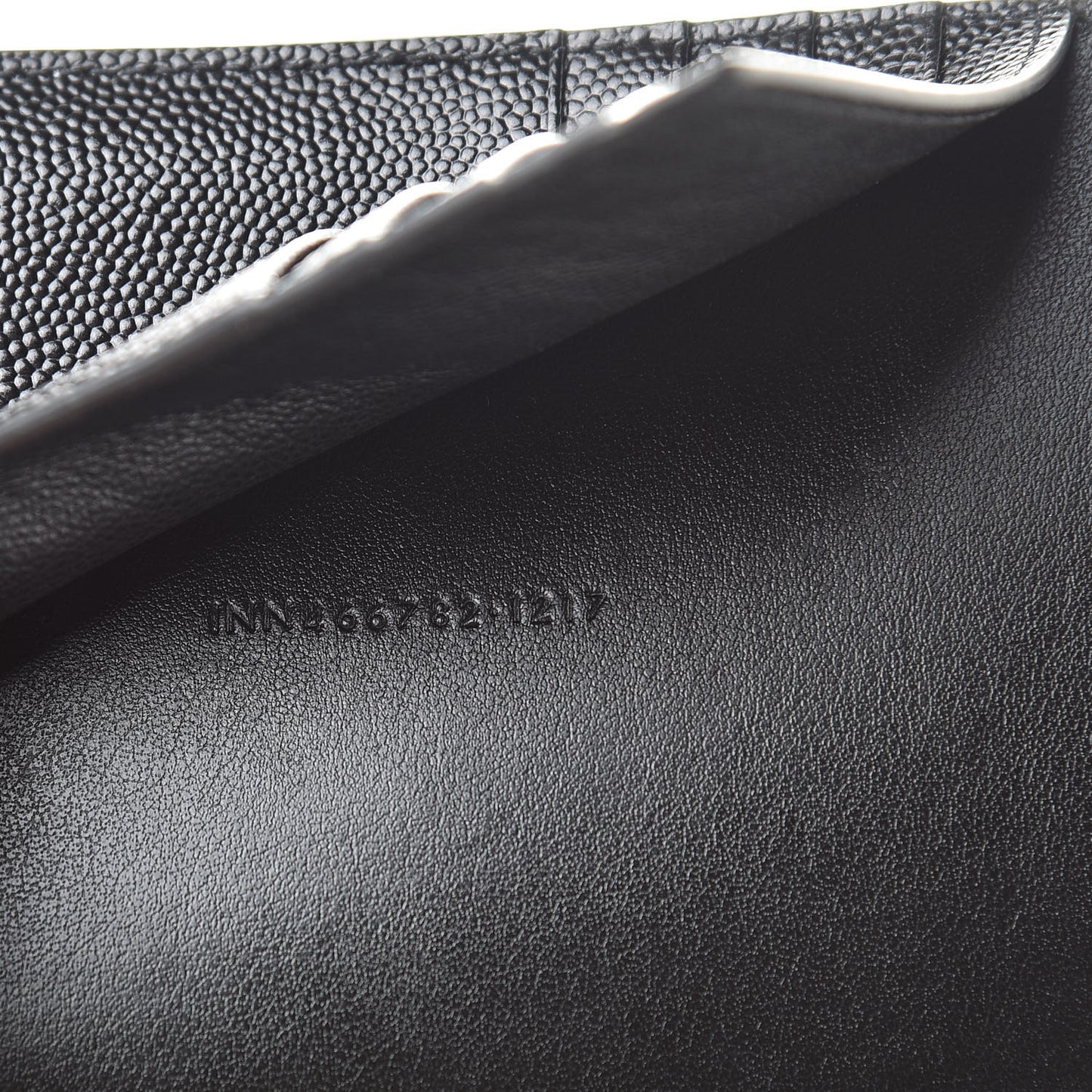 Grain De Poudre Matelasse Chevron Small Monogram Passport Case Black