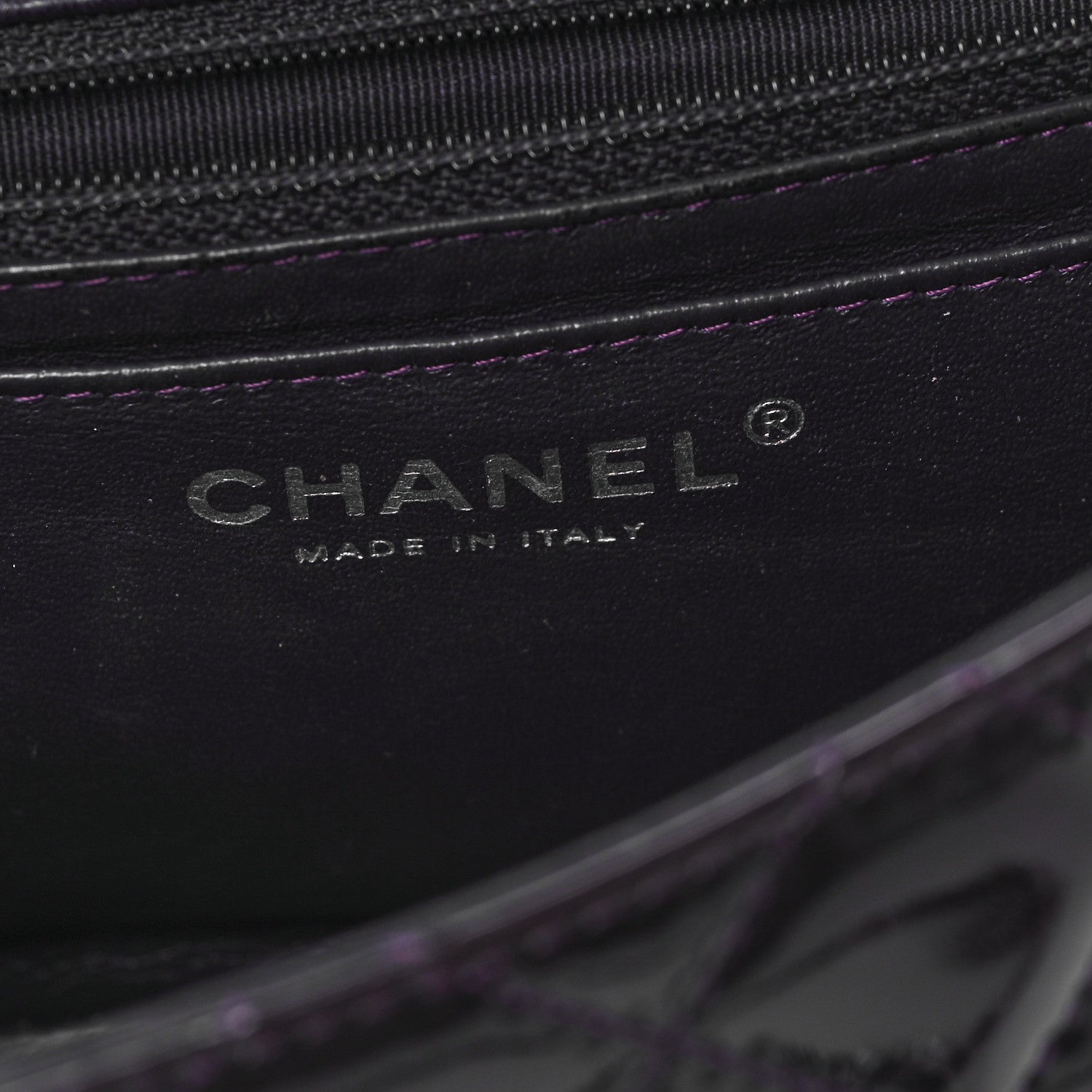 Chanel Patent Quilted Mini Square Flap Purple 5 of 10
