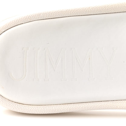 Jimmy Choo Satin Metallic Nappa Crystal Embellished Fitz Slide Sandals 39 Ivory 8 of 10