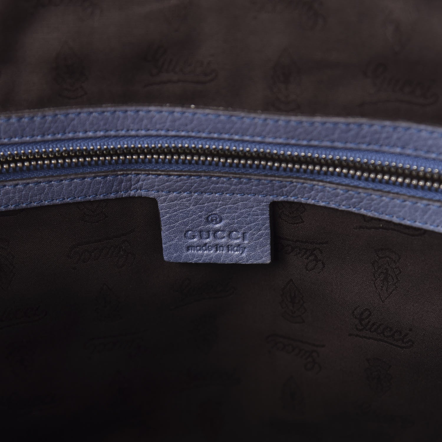 Gucci Monogram Medium Bamboo Bar Tote Blue 8 of 10