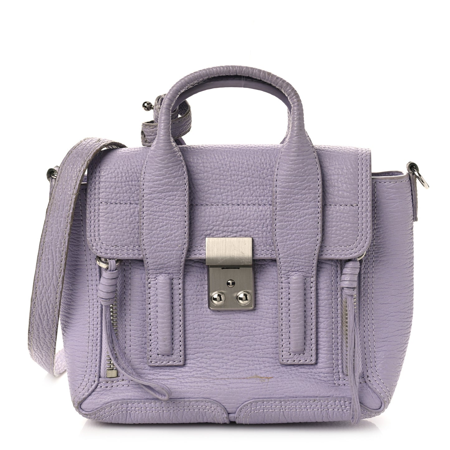 Textured Calfskin Mini Pashli Satchel Lilac