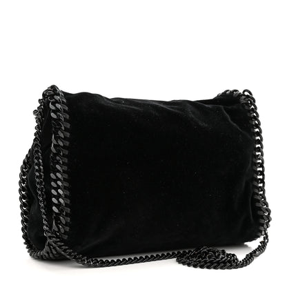 Stella McCartney Velvet Mini Falabella Fold Over Tote Black 3 of 10
