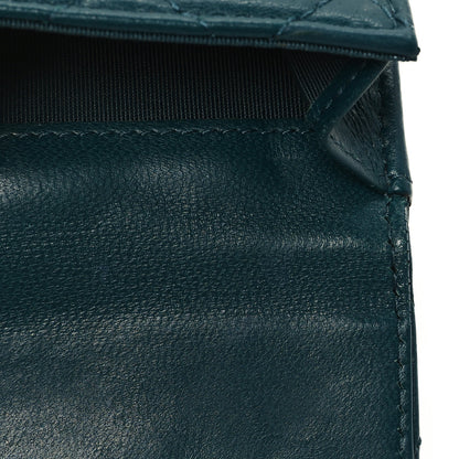 Chanel Lambskin Quilted Tri-Fold Flap Wallet Dark Green 10 of 10