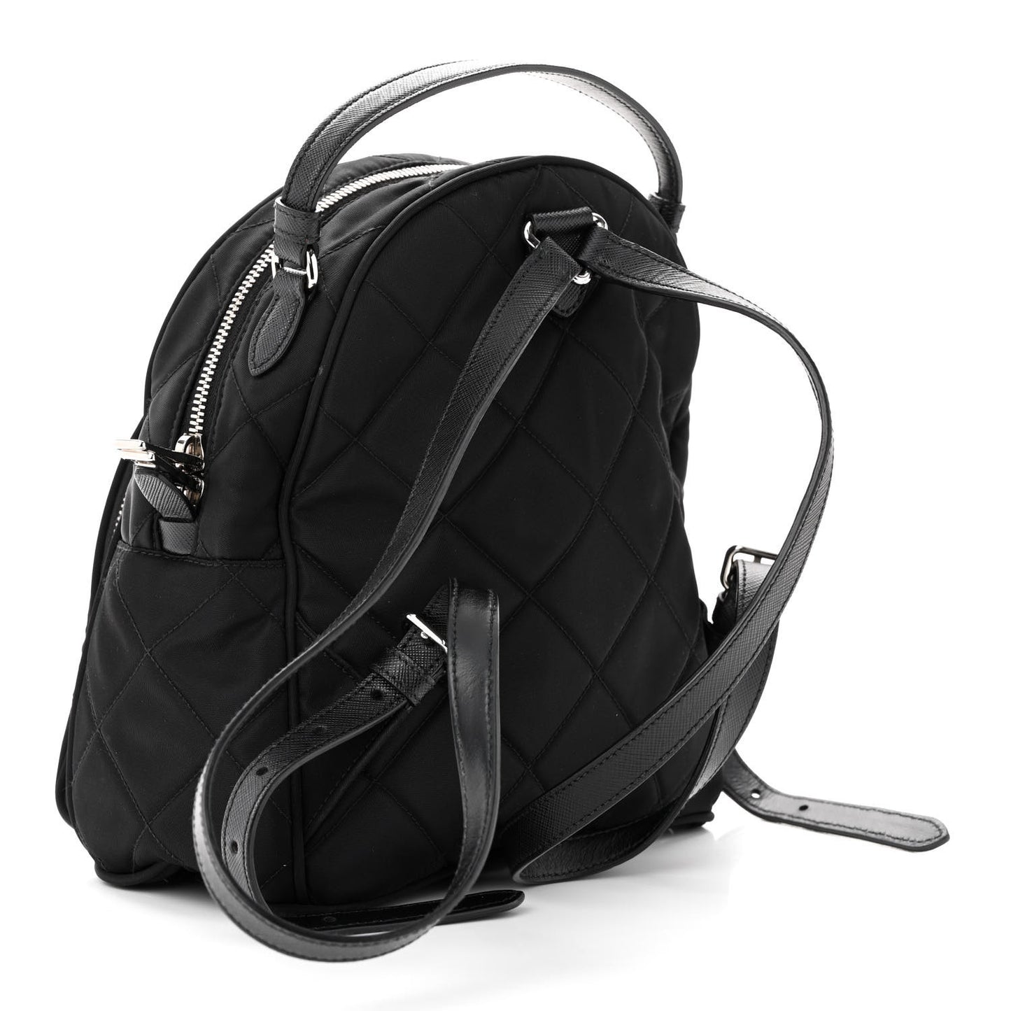 Nylon Tessuto Impuntu Quilted Backpack Black