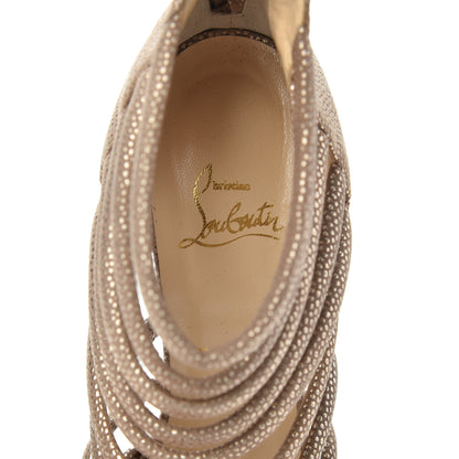Christian Louboutin Metallic Suede Strappy Sandals 39.5 Gold 7 of 14