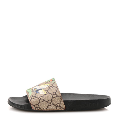 Gucci GG Supreme Monogram Tian Womens Slide Sandals 38 Beige Multicolor 1 of 9