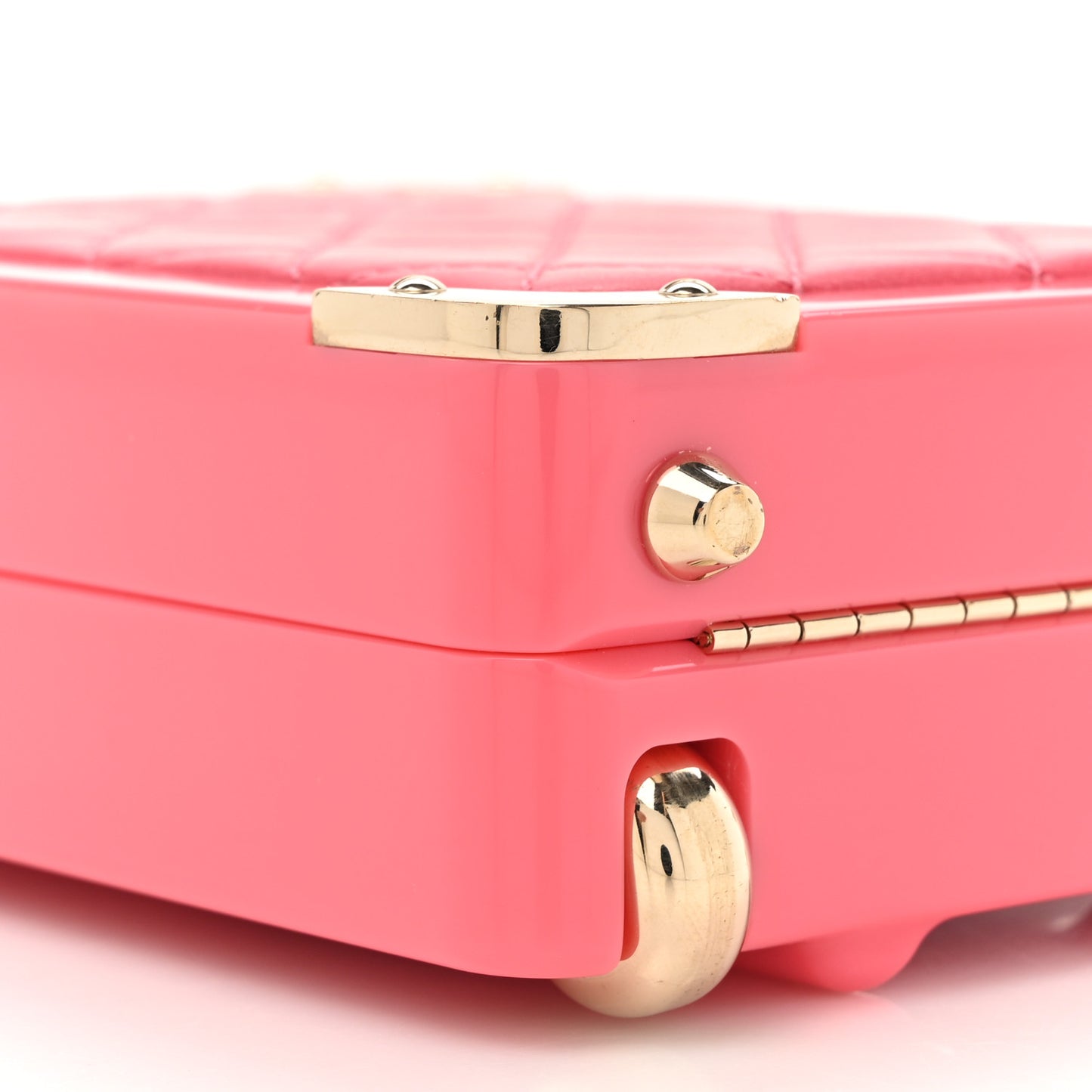 Plexiglass Lambskin Evening In The Air Mini Trolley Minaudiere Clutch Pink