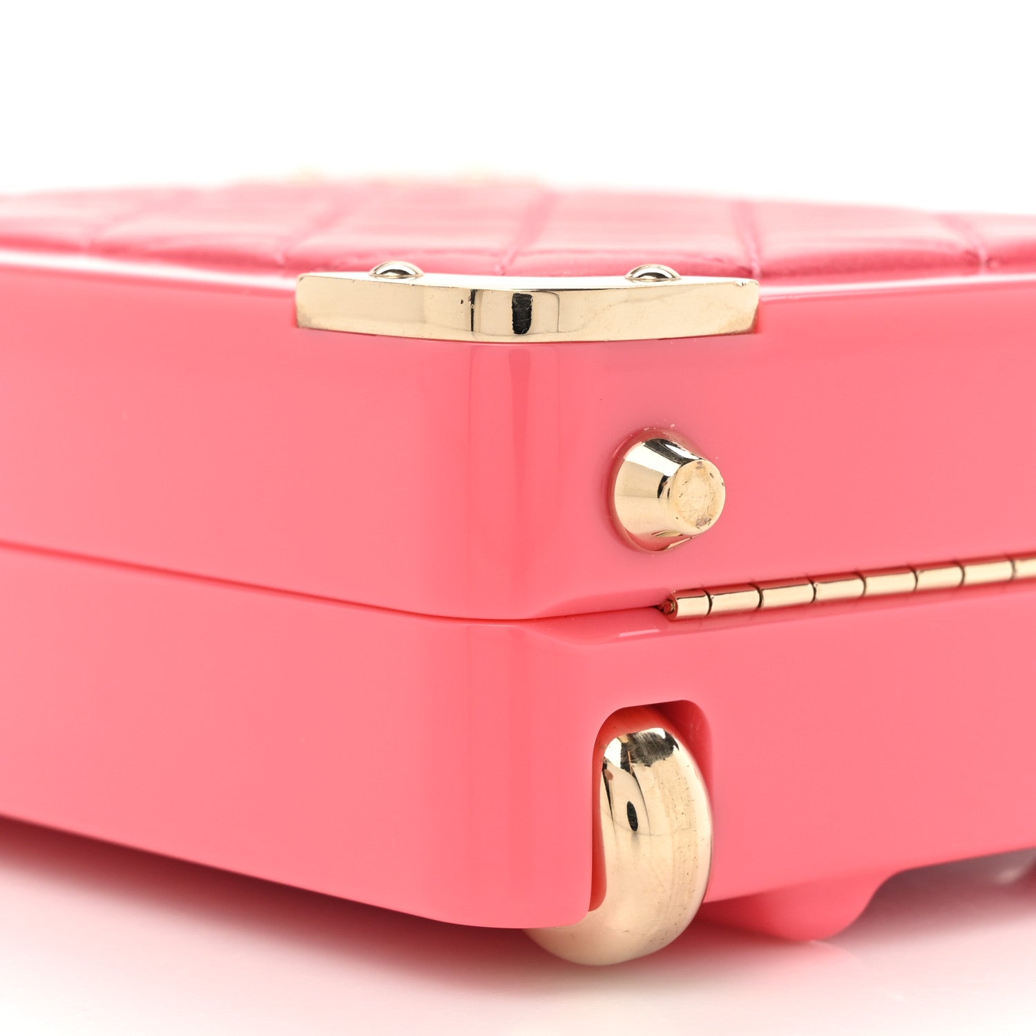 Chanel Plexiglass Lambskin Evening In The Air Mini Trolley Minaudiere Clutch Pink 10 of 11