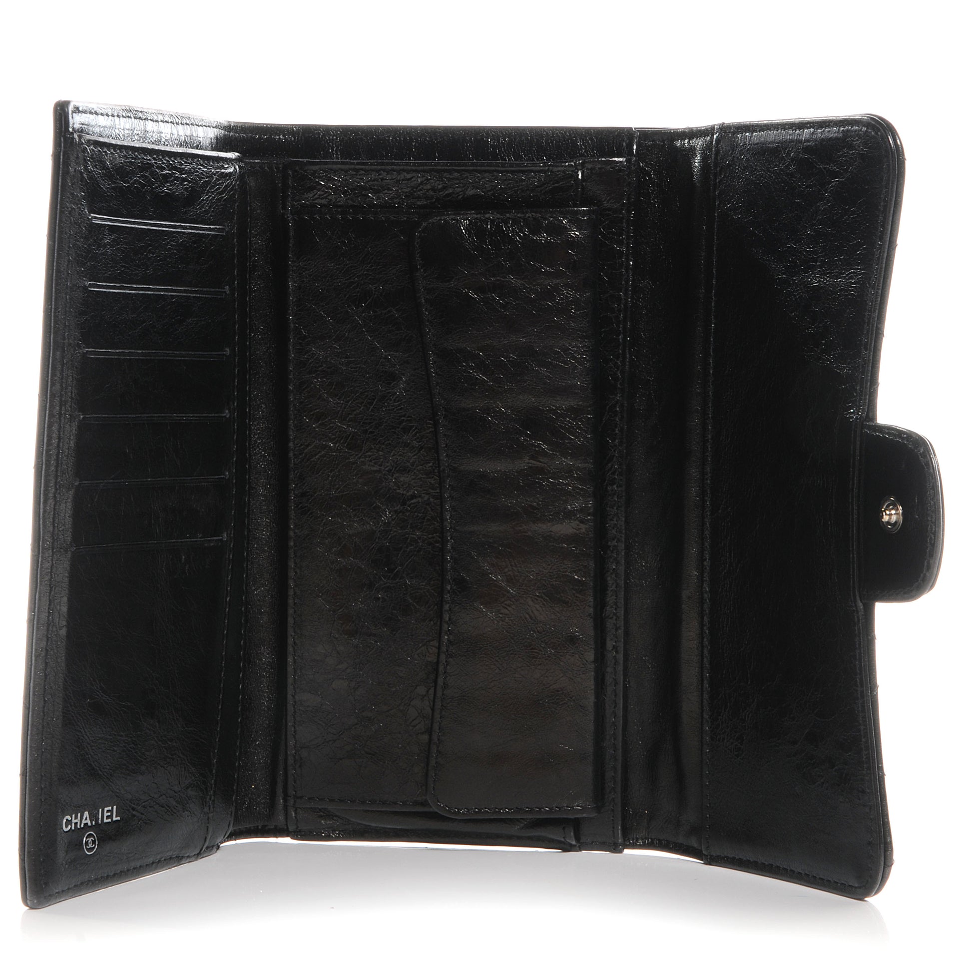 Chanel Glazed Calfskin Quilted Reissue Long Flap Wallet Black 5 of 8