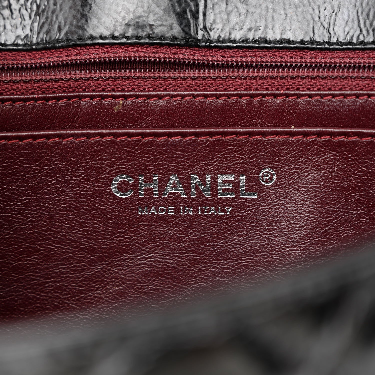 Chanel Crinkled Patent Quilted Jumbo Single Flap Black 6 of 14
