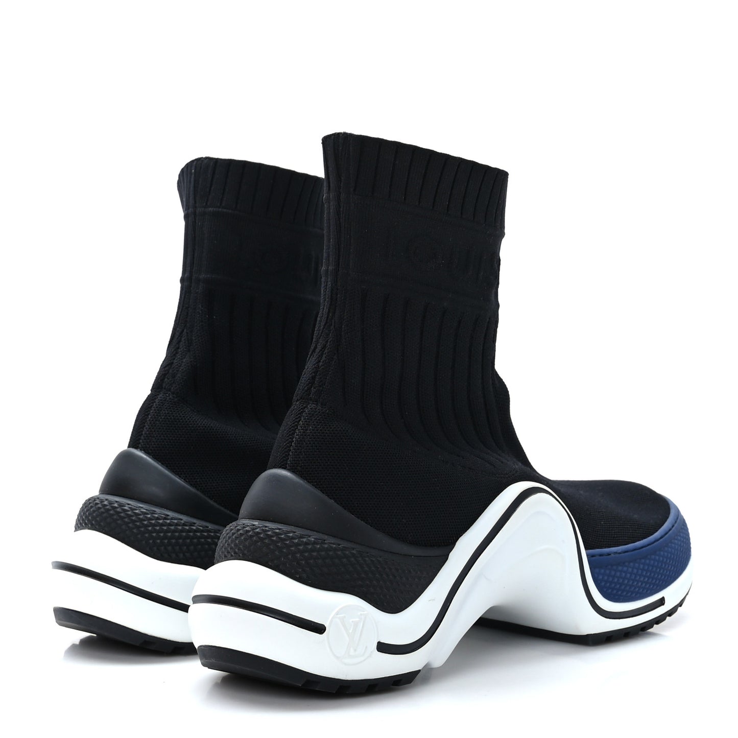 Stretch Textile LV Archlight Sneaker Boots 37 Black Blue