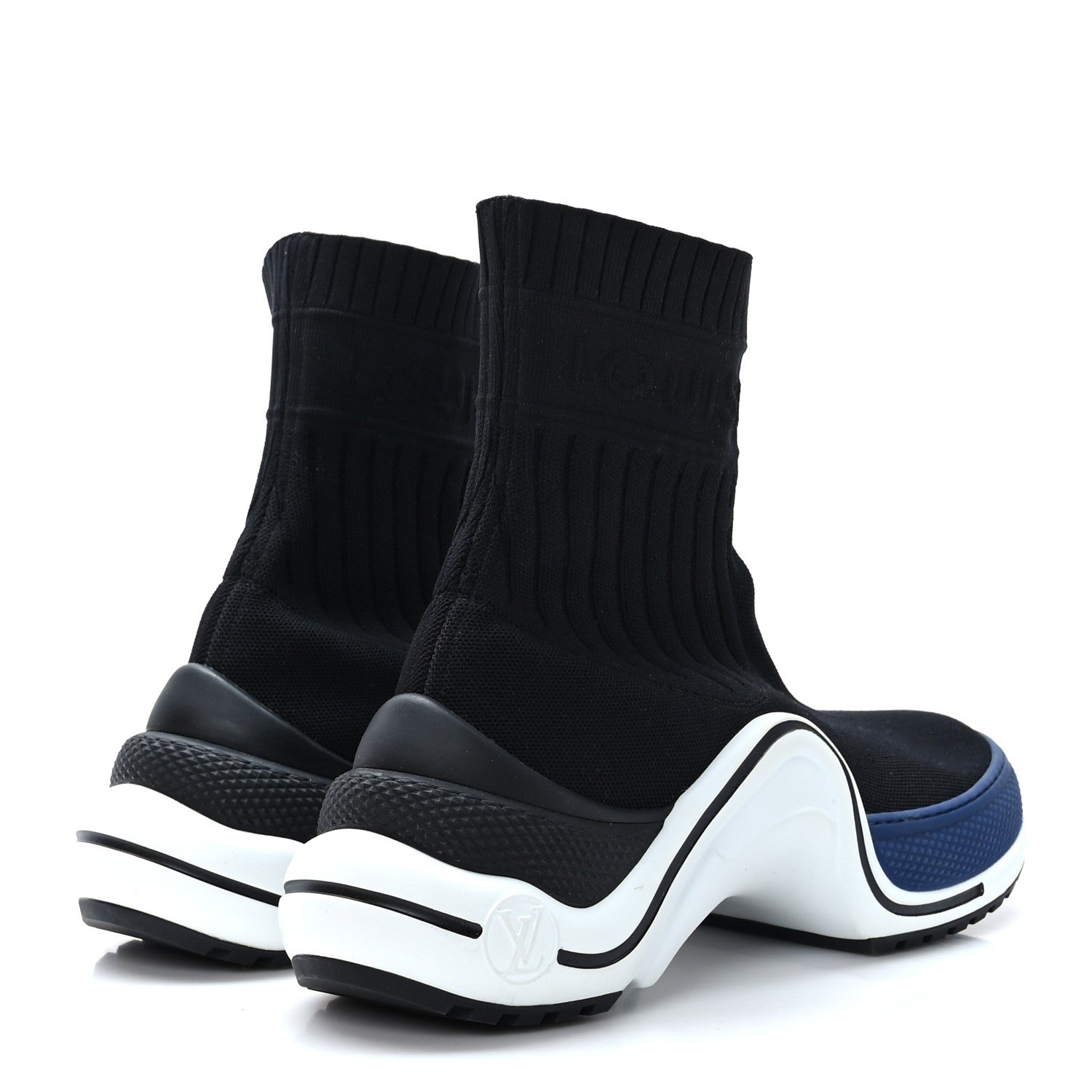 Louis Vuitton Stretch Textile LV Archlight Sneaker Boots 37 Black Blue 4 of 8