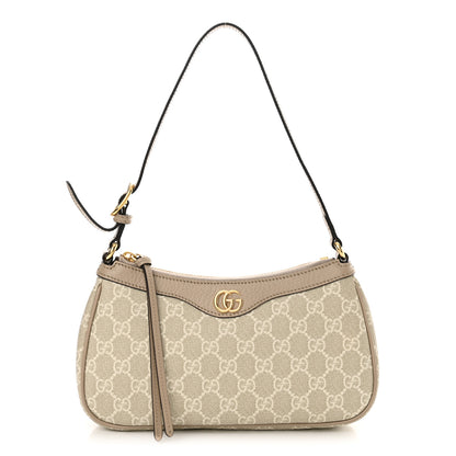 Gucci GG Supreme Monogram Textured Dollar Calfskin Small Ophidia Hobo Beige Mystic White Oatmeal 1 of 12