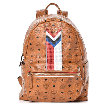 MCM Visetos Chevron Stripe Medium Stark Backpack Cognac 1 of 10