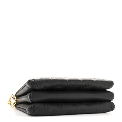 Louis Vuitton Lambskin Embossed Monogram Coussin PM Black 4 of 16