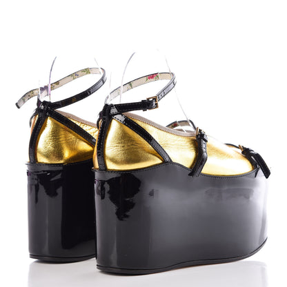 Gucci Metallic Nappa Patent Hannelore Detachable Platform Sandals 36.5 Gold 4 of 11