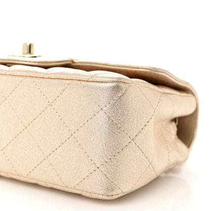 Chanel Metallic Lambskin Quilted Mini Rectangular Flap Gold 10 of 10