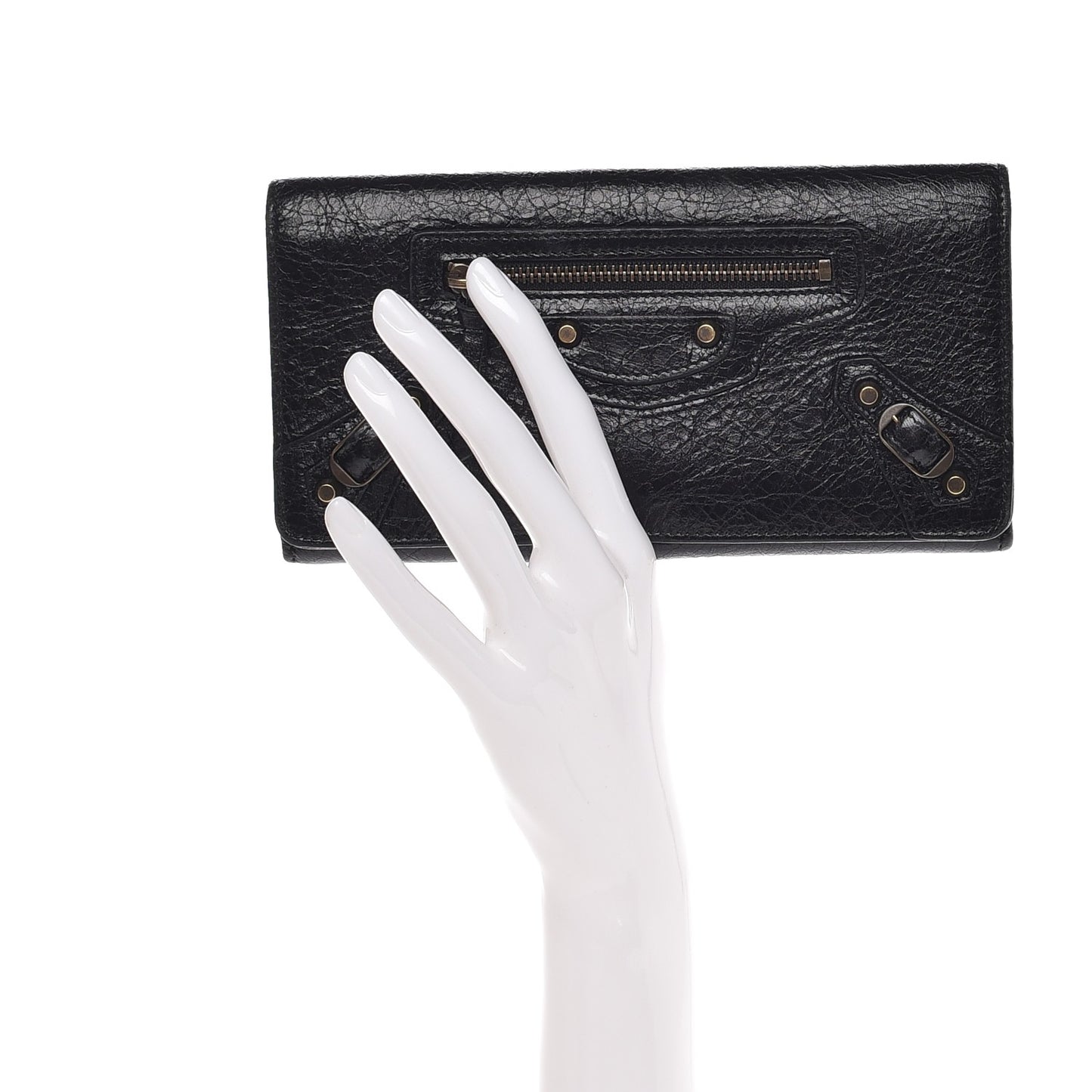 Agneau Classic Hardware Money Wallet Black