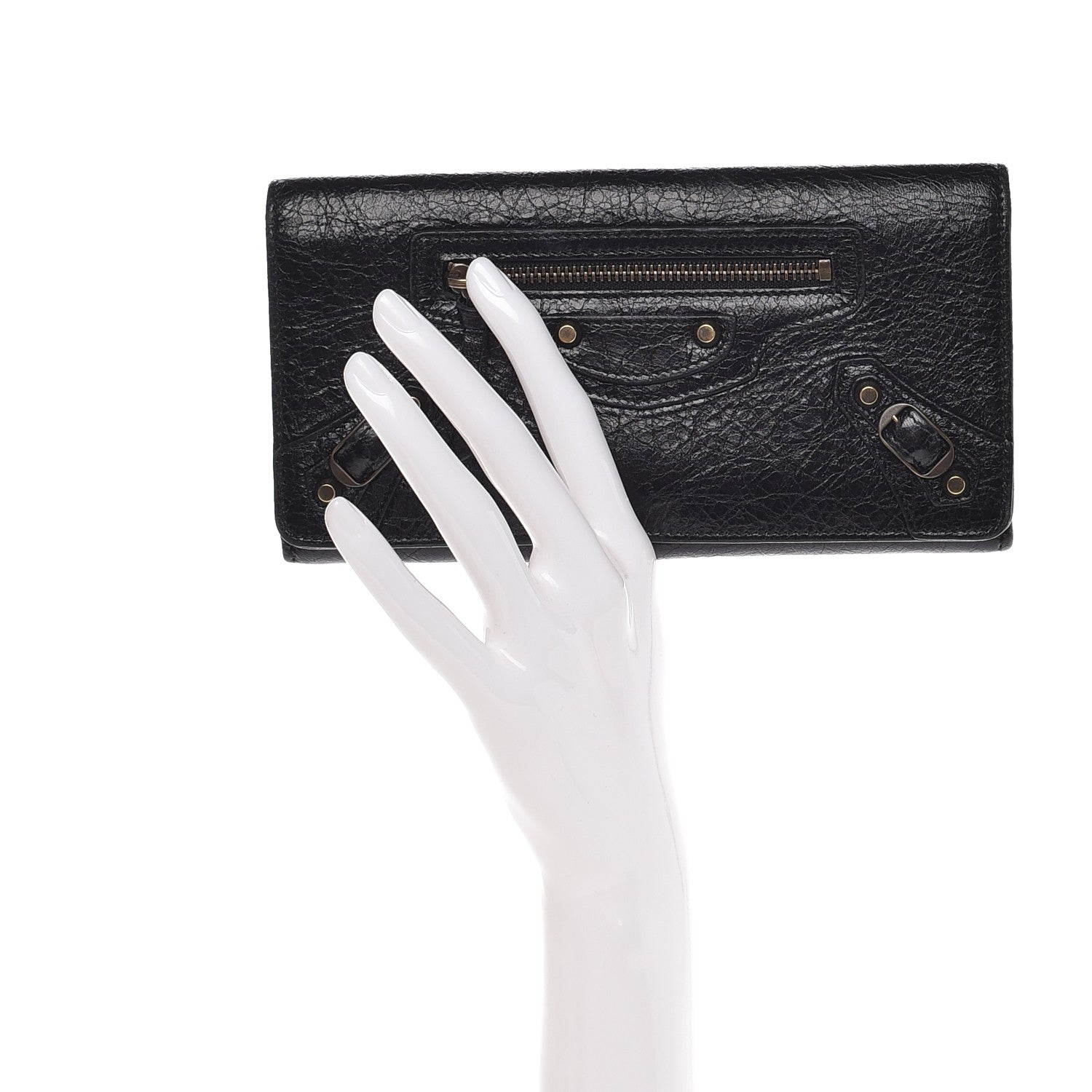 Balenciaga Agneau Classic Hardware Money Wallet Black 2 of 11