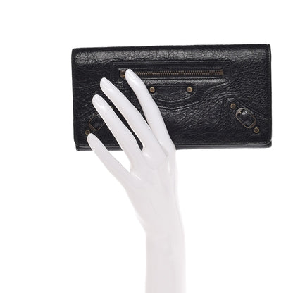 Balenciaga Agneau Classic Hardware Money Wallet Black 2 of 11