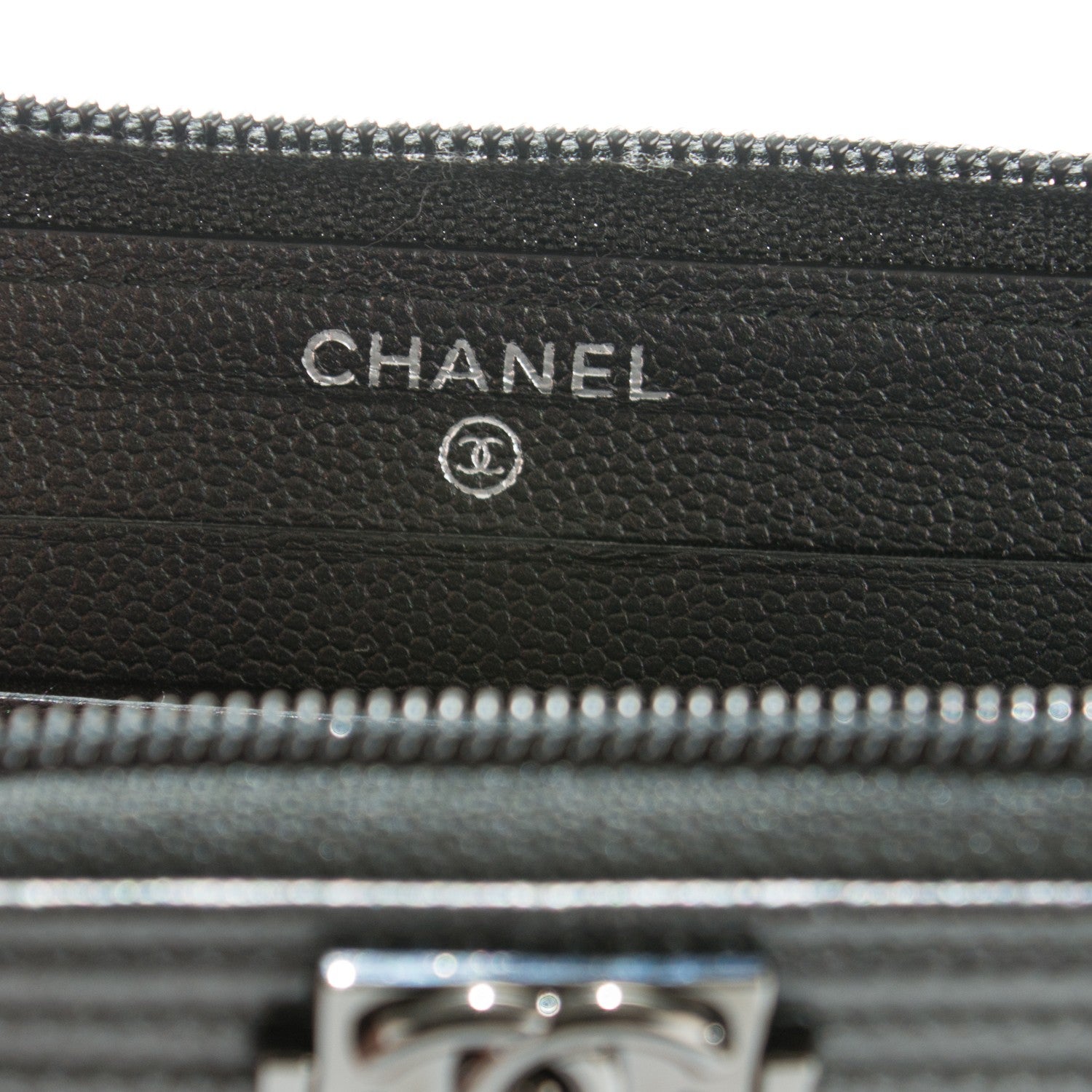 Chanel Caviar Quilted Small Boy Zip Around Wallet So Black 6 of 8