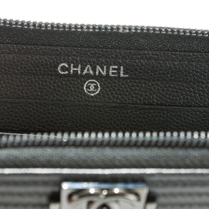 Chanel Caviar Quilted Small Boy Zip Around Wallet So Black 6 of 8