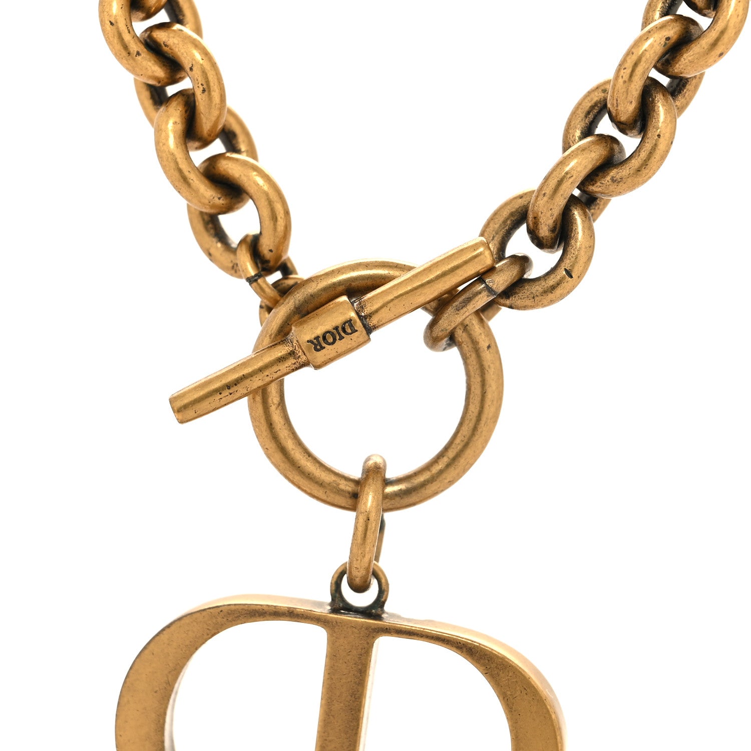 Christian Dior Metal 30 Montaigne Necklace Aged Gold 4 of 4