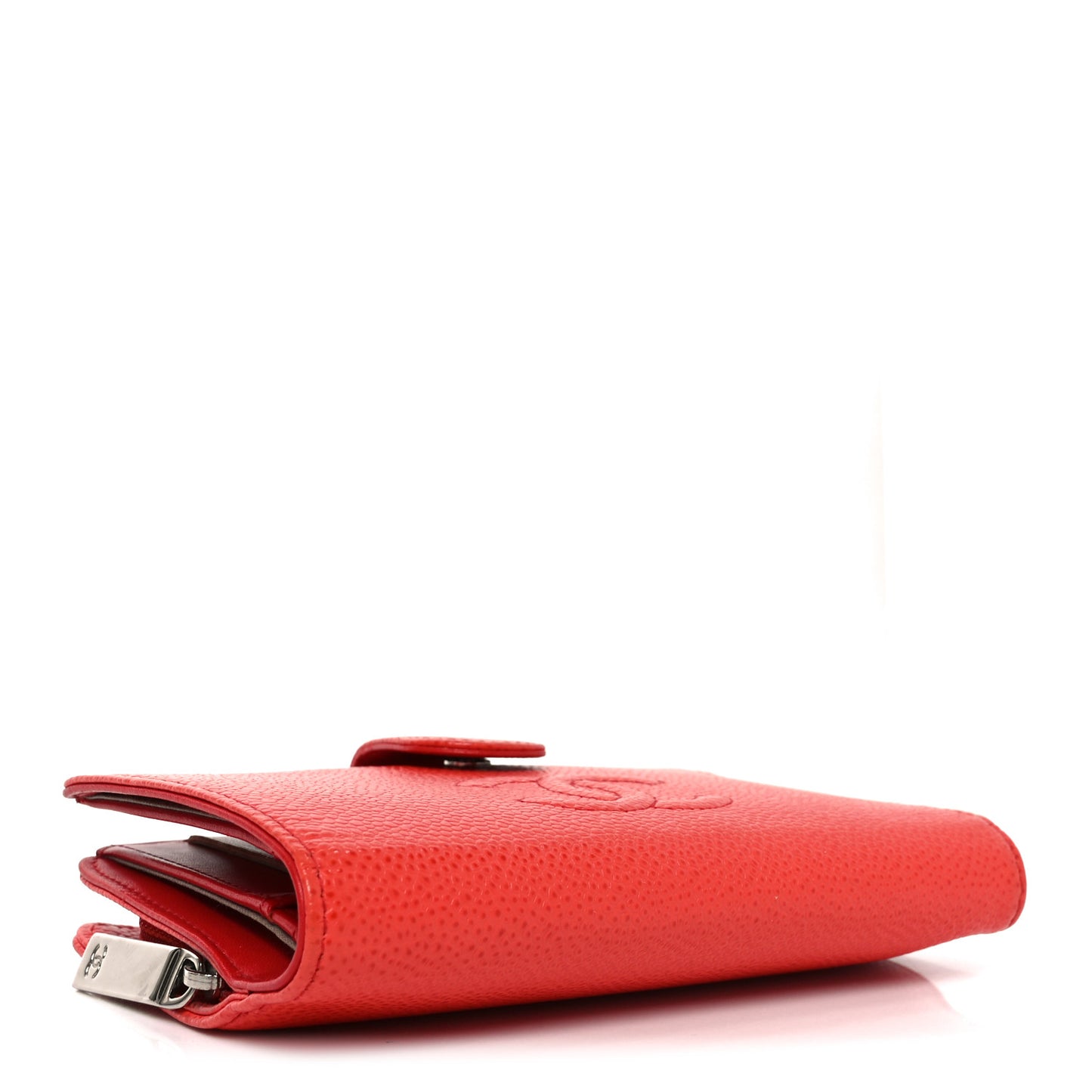 Caviar Timeless CC Zipped Pocket Wallet Red