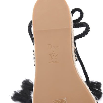Christian Dior Embroidered Cotton Diorexpress Sandal 38 Black 6 of 8