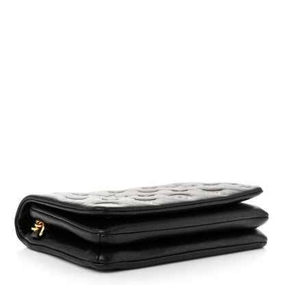 Louis Vuitton Lambskin Embossed Monogram Pochette Coussin Black 4 of 9