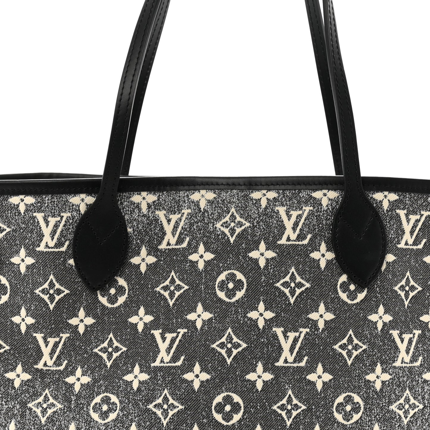 Denim Monogram Jacquard Neverfull MM Grey