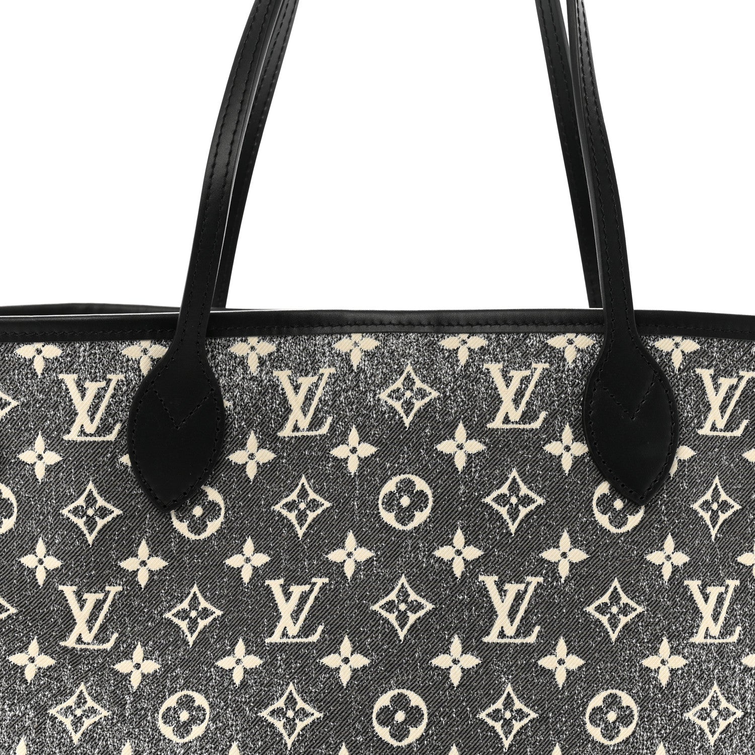 Louis Vuitton Denim Monogram Jacquard Neverfull MM Grey 7 of 9