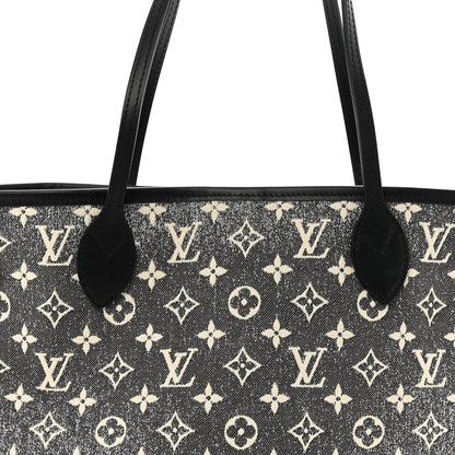 Louis Vuitton Denim Monogram Jacquard Neverfull MM Grey 7 of 9