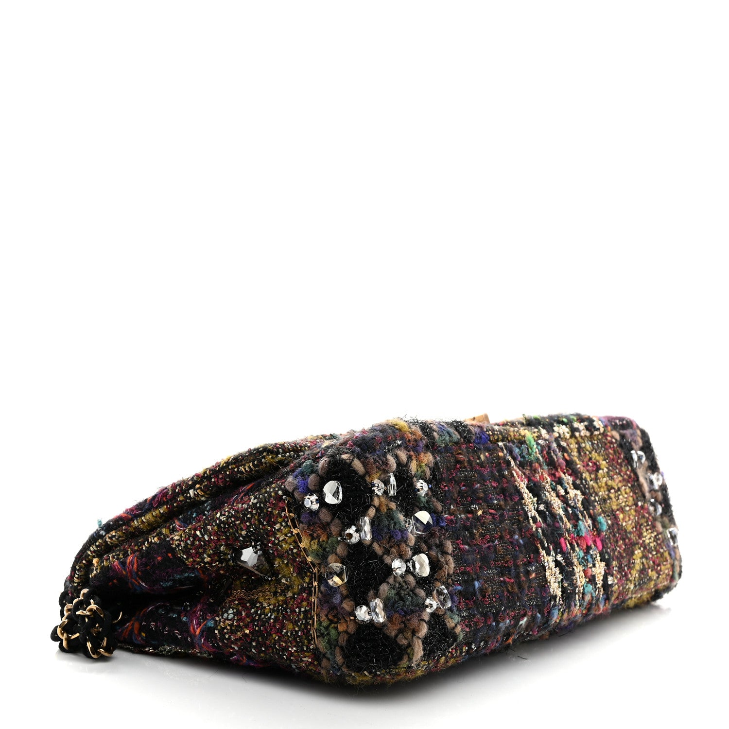 Chanel Tweed Crystal Embellished Paris Byzance Reissue 2.55 Classic 227 Flap Black Multicolor 4 of 10