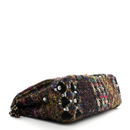 Chanel Tweed Crystal Embellished Paris Byzance Reissue 2.55 Classic 227 Flap Black Multicolor 4 of 10