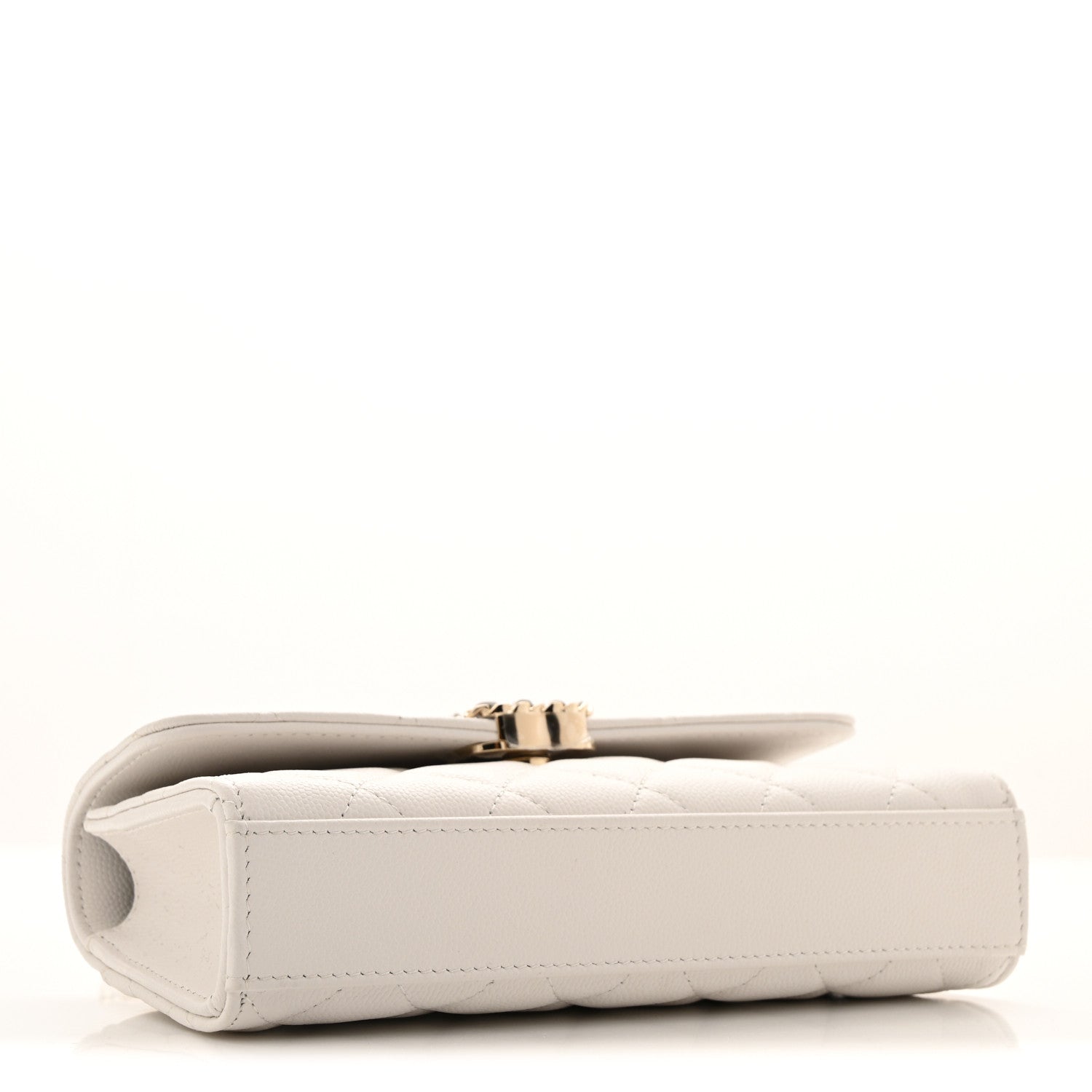 Chanel Caviar Quilted Chain Match Top Handle Phone Holder With Chain White 4 of 12