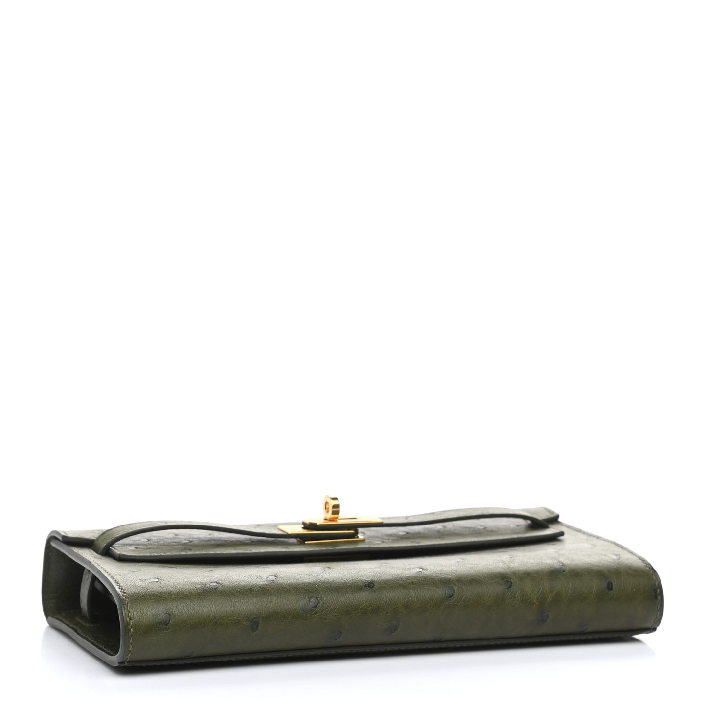 Ostrich Kelly Wallet To Go Vert Veronese