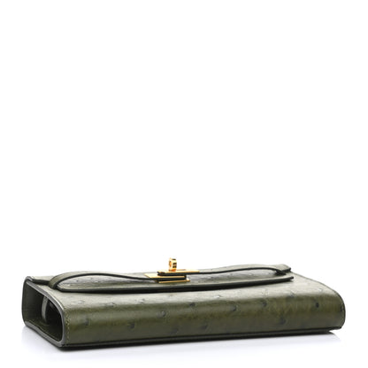 Hermes Ostrich Kelly Wallet To Go Vert Veronese 3 of 10