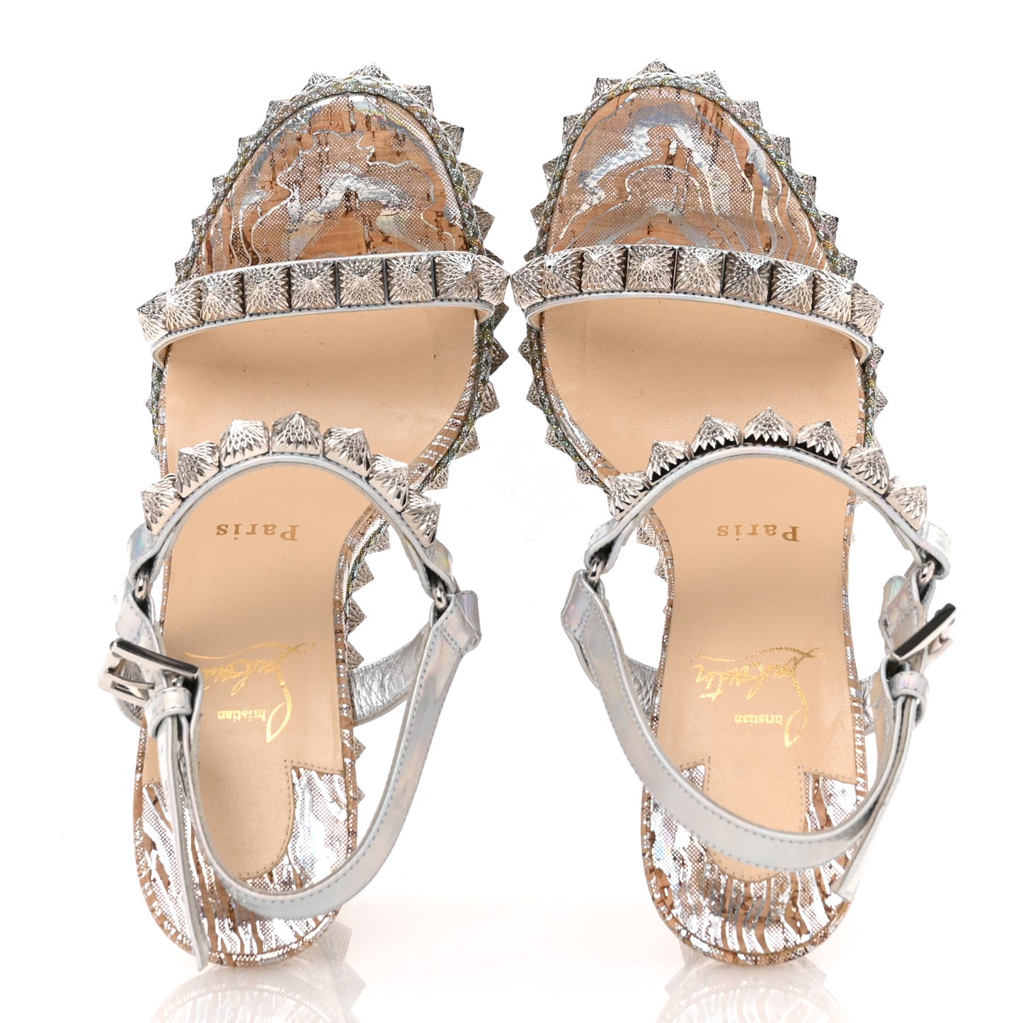 Liege Laser Wavy Pira Ryad 110 Wedge Sandals 37 Silver