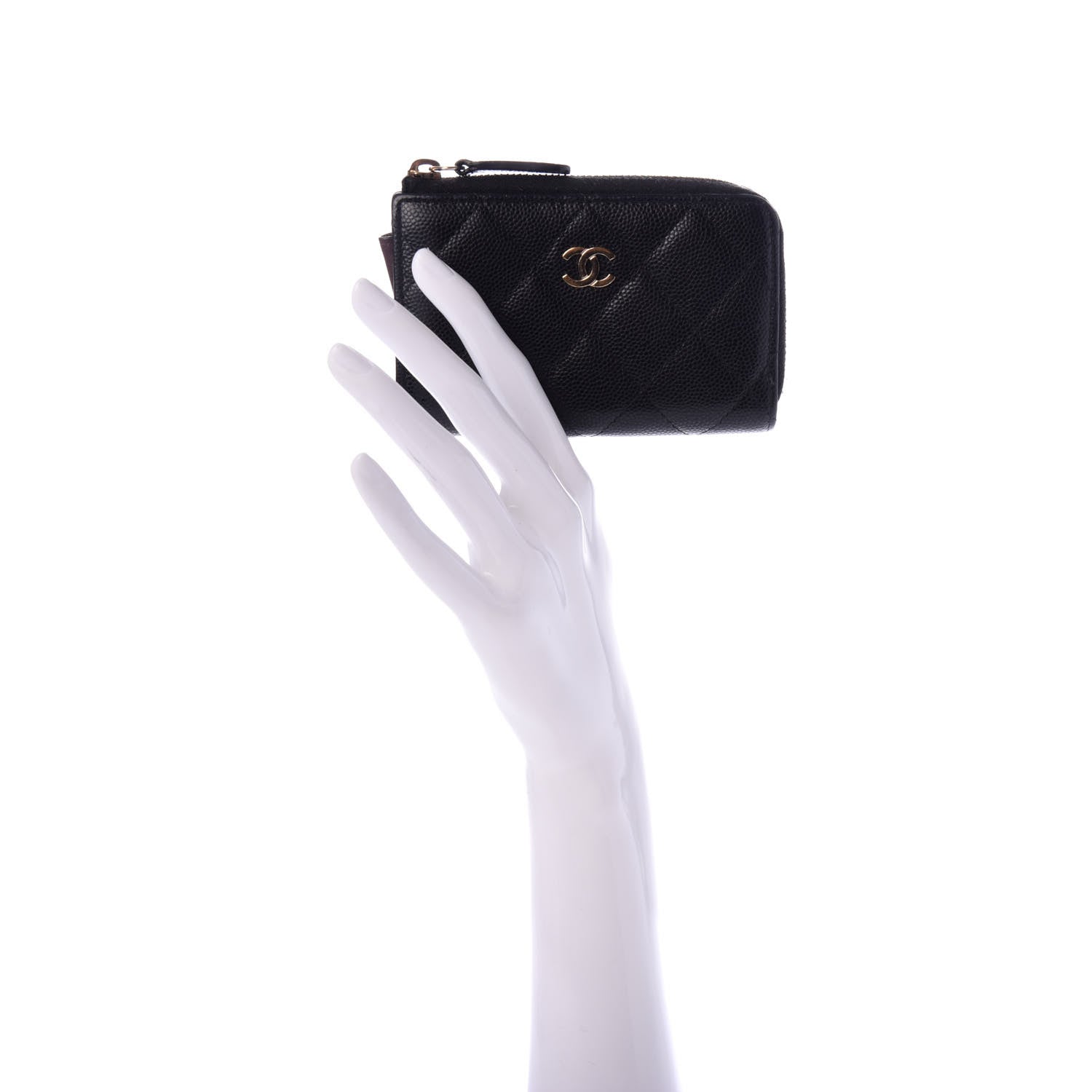 Chanel Caviar Quilted Key Holder Case Black 3 of 9